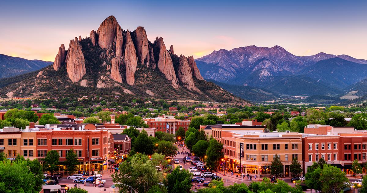 Boulder Colorado with Flatirons rock formations