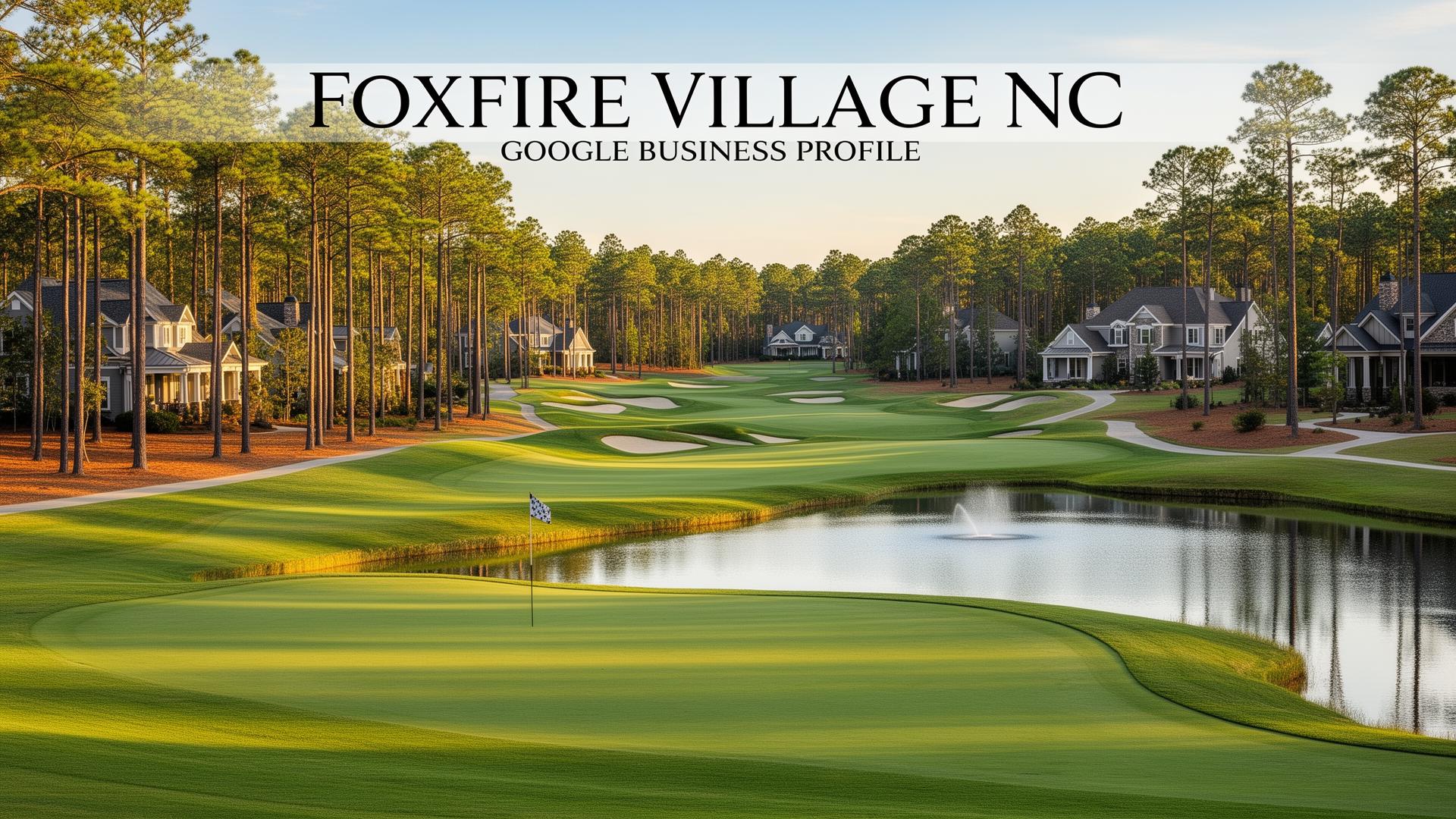 Foxfire Village NC Google Business Profile optimization showing upscale golf community homes and lake