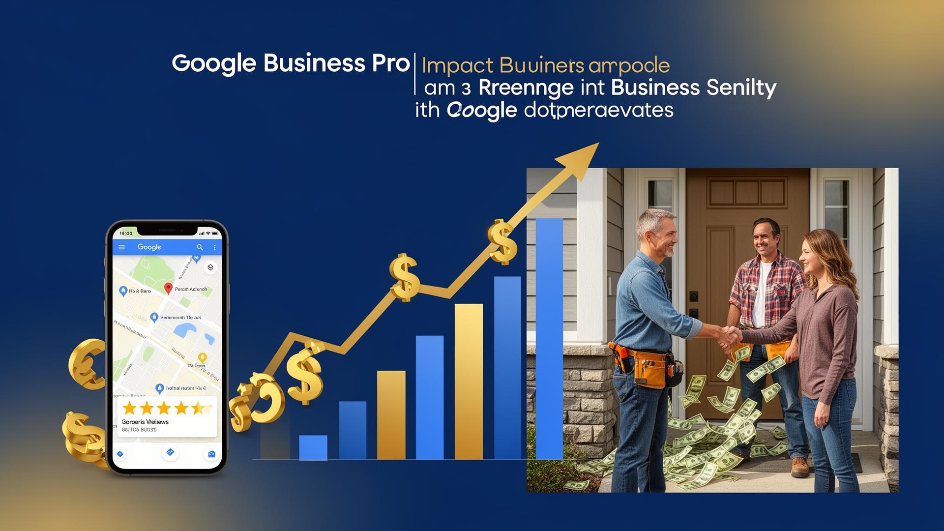 Google Business Profile impact on business revenue with growth chart and customer interactions