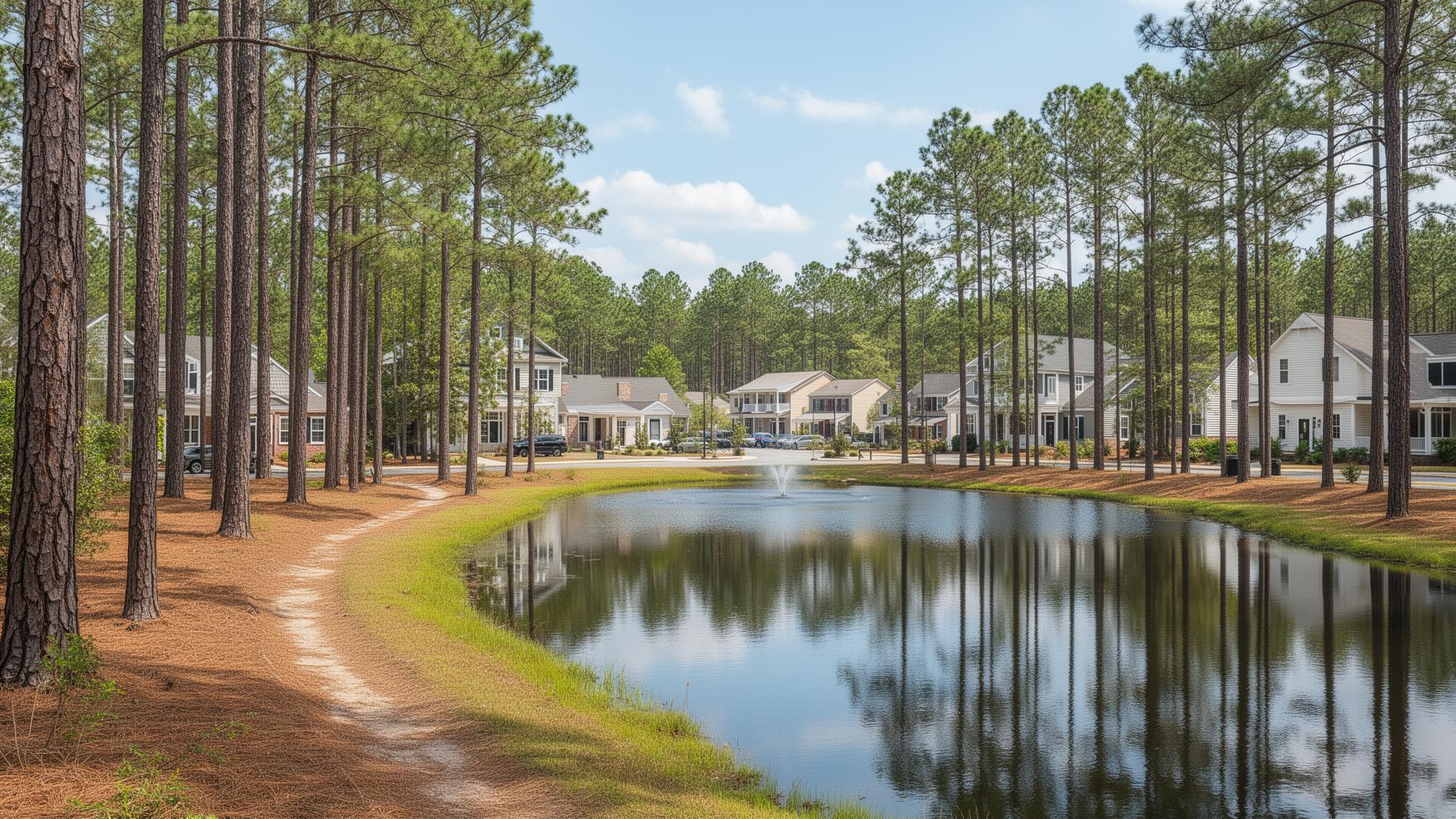 Pinebluff NC Google Business Profile optimization showing quiet longleaf pine community near Pinehurst