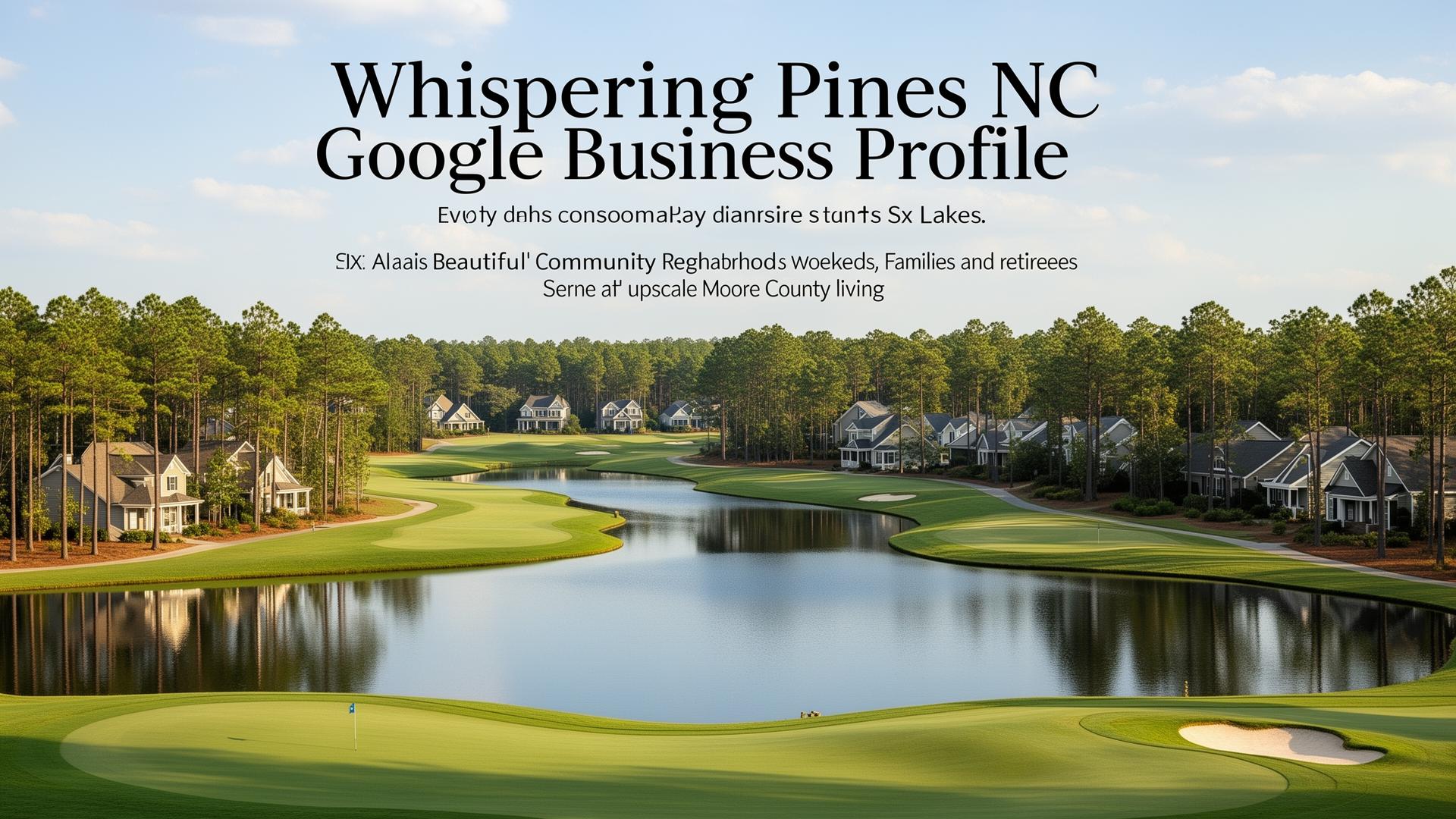 Whispering Pines NC Google Business Profile optimization showing serene six-lake golf community