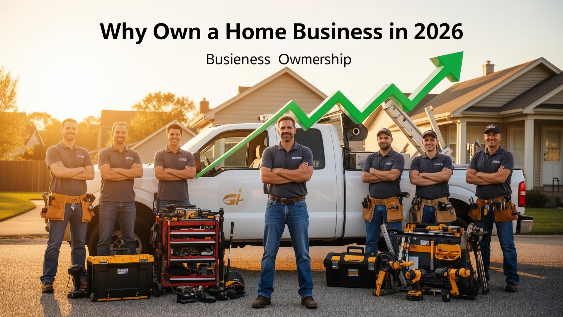 Home service business owner with work truck and professional branding