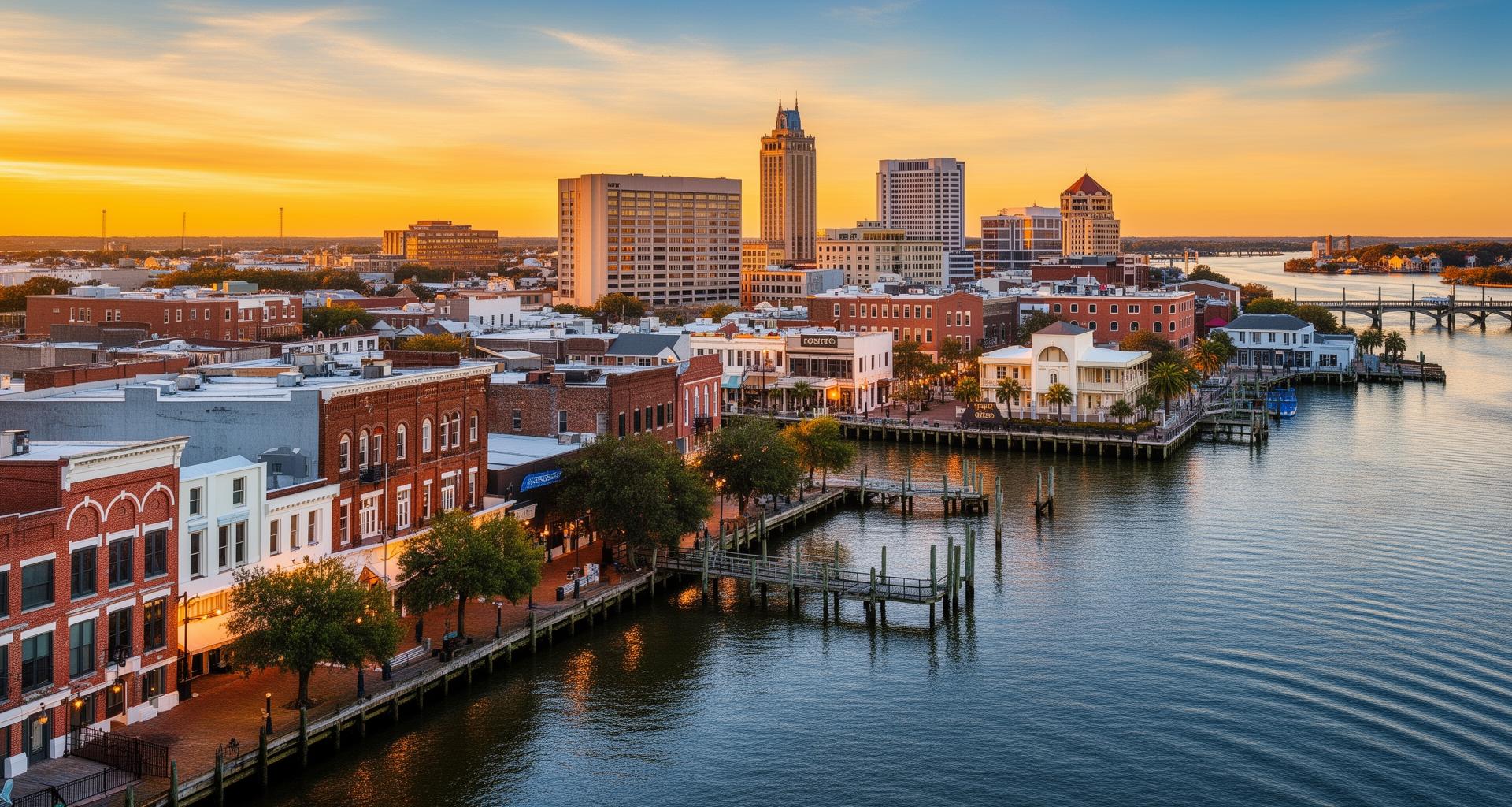 Wilmington North Carolina historic riverfront and downtown Cape Fear area where home service contractors compete for Google Business Profile visibility
