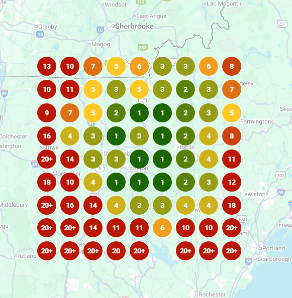 Ranking map at 6 Months