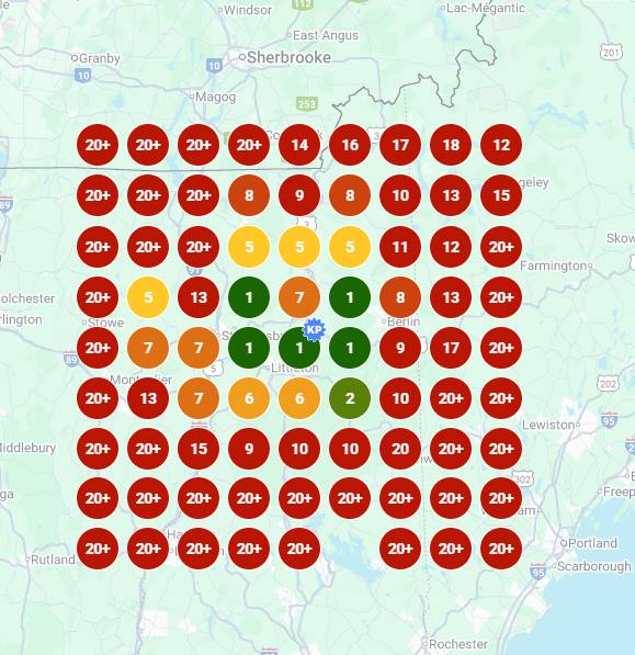 Ranking map at 3 Months